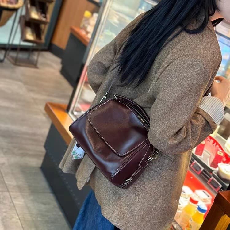 Bolsa feminina 2025 novo estilo na moda Retro All-Match grande capacidade de couro genuíno ombro mensageiro saco feminin