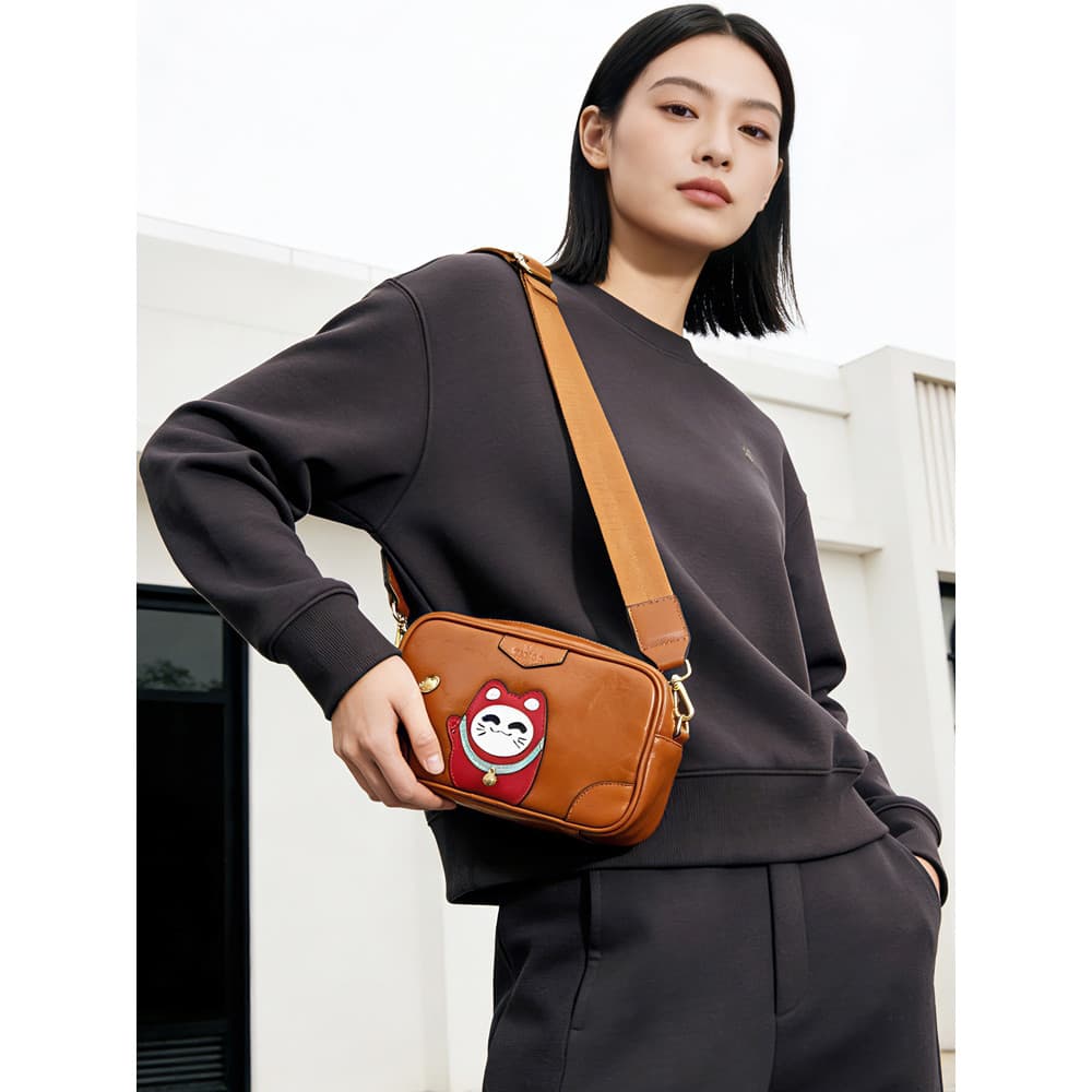 Original bolsa de ombro de couro genuíno senhoras vegetal curtido couro bonito saco do mensageiro Commuter Retro pequeno