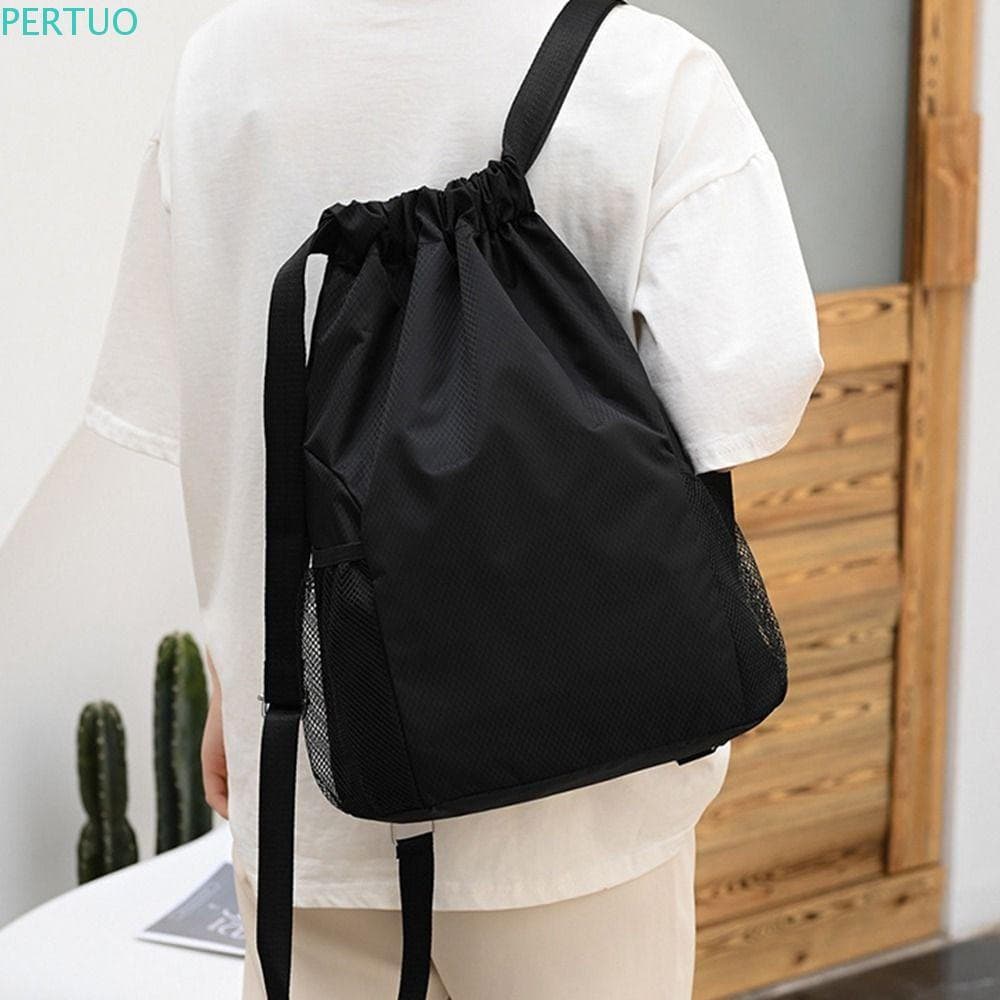 PERTUO Bolsa Com Cordão Nylon Equitação Esporte Bolso Aptidão De Basquete Montanhismo Esportiva Portátil