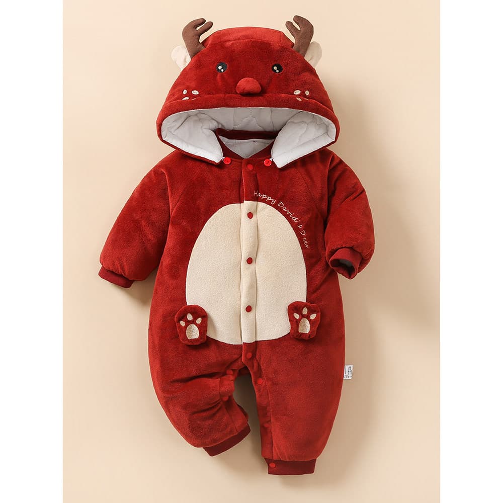 Forro de lã roupas acolchoadas de algodão inverno bebê roupas de uma peça acolchoadas roupas de bebê roupas de inverno e