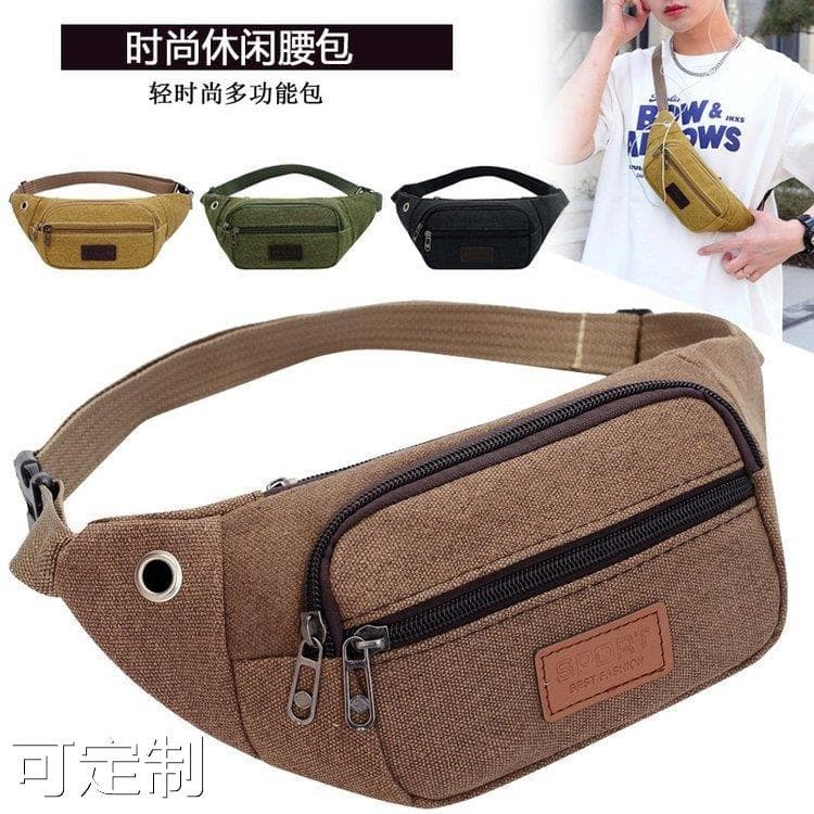 Bolsa de cintura justa para celular masculina, bolsa de lona esportiva ao ar livre, resistente ao desgaste, prática, fem