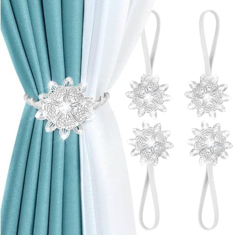 AULEEP Tiebacks De Cortina Magnética , 4 Pacotes De Clipes Decorativos Magnéticos Com Fivela , Amarração De Flores Nas C