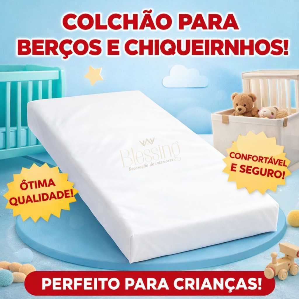 Colchão Para Berço Desmontável Chiqueirinho Cercadinho Capa Removível 90x60x07cm Macio