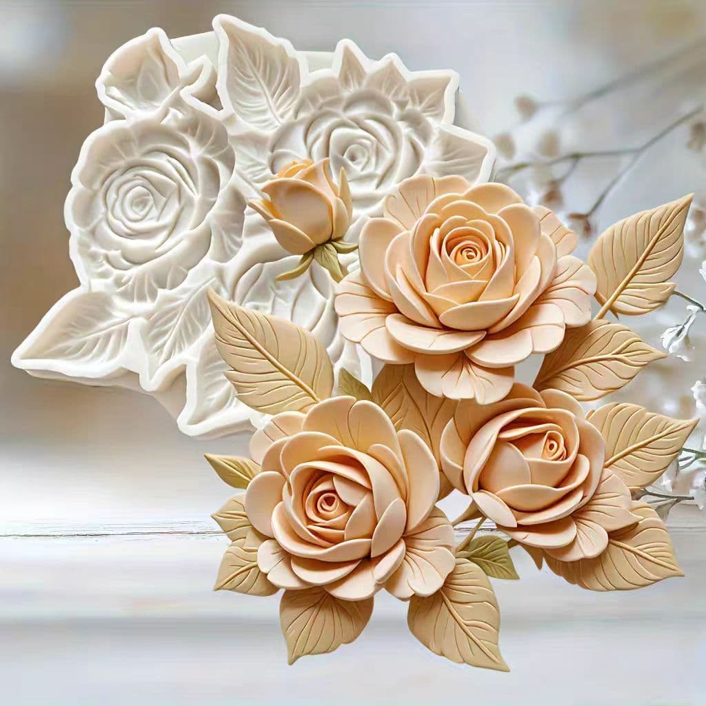 Flor Peônia Rosa Silicone Sugarcraft Molde Ferramentas De Resina Cupcake Cozimento Fondant Decoração Do Bolo