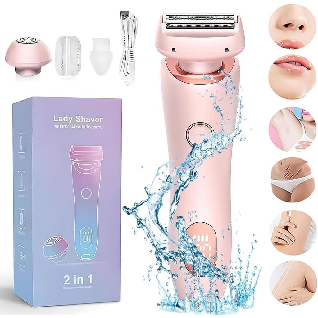 Aparelho de Barbear Elétrico 2 em 1 Glide Pro 3.0 para Mulheres, Aparador de Biquíni Sem Fio para Pelos Pubianos, à Prov