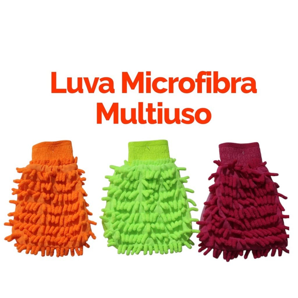 Luva De Microfibra Lavar Carro Moto Não Risca Alta Absorção Multiuso Doméstico