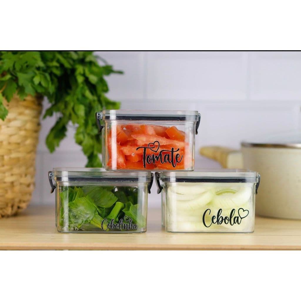 Potes Herméticos Geladeira Acrílico | Kit ou Unitário | Conserva alimentos - 460ml - M