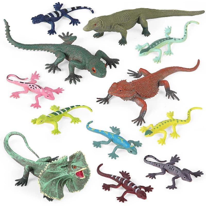 Conjunto de Répteis Selvagens, Modelo de Animais Insetos, Guarda-chuva, Figuras de Ação de Lagarto, Miniatura de Coleção