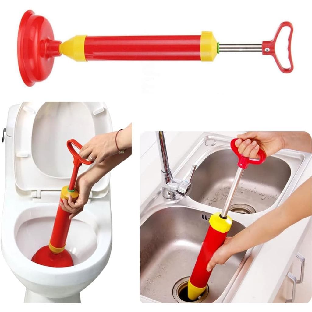 Desentupidor de Vaso Sanitário com Bomba Manual de Alta Pressão – Remove Entupimentos em Pias, Ralos, Canos e Vasos