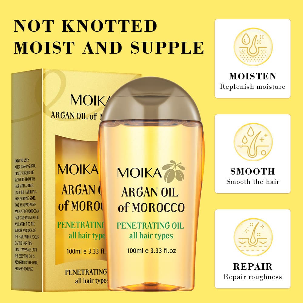 Óleo De argan Marroquino Nutre E Suaviza O Essencial Do Cabelo , Refrescante Não Gorduroso