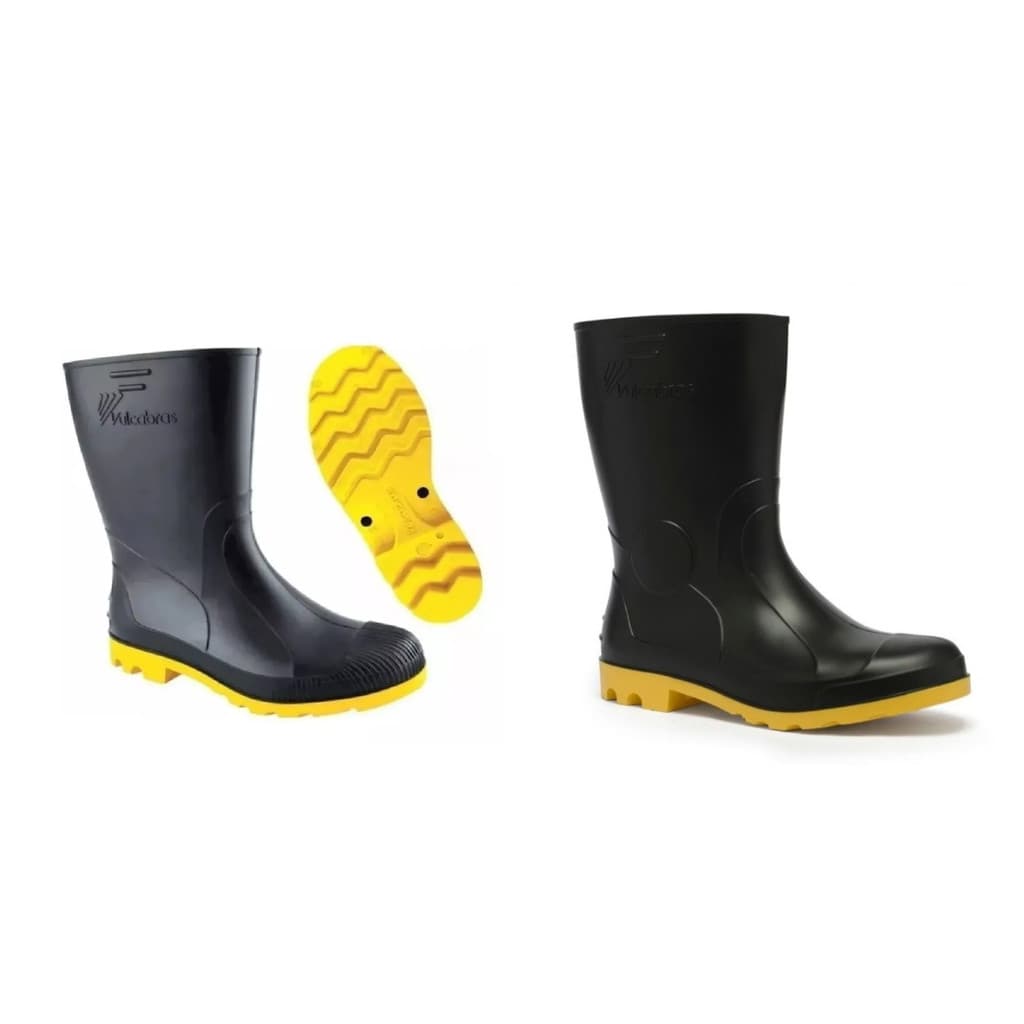 BOTA VULCABRAS SOLADO AMARELO CANO MEDIO SEM FORRO