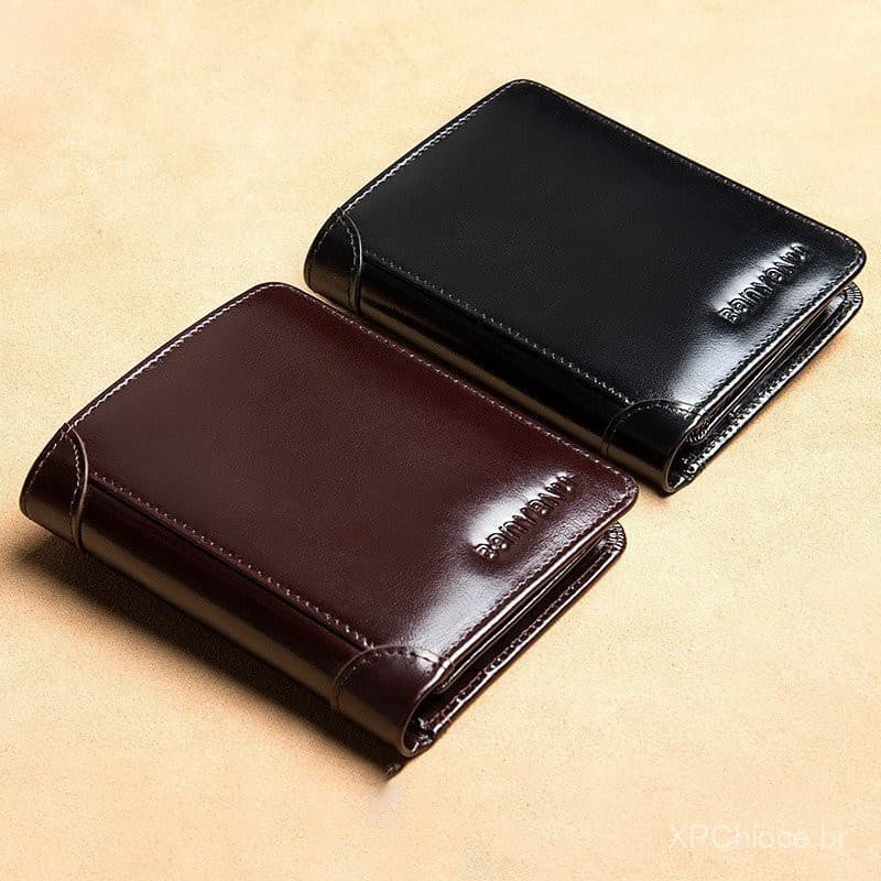 [Fel] 1pc Para Carteiras De Couro Genuíno Masculino Homens Crédito Porta-Cartões De Visita COD