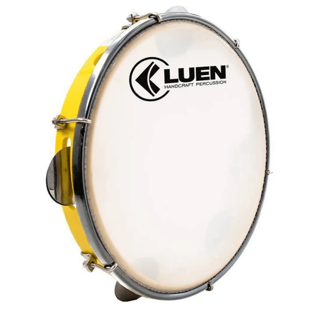 Pandeiro Profissional Luen 08 Abs Amarelo Pele Leitosa