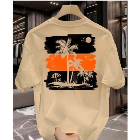 Camiseta Casual Masculina Lançamento Frente e Costas 100% Algodão