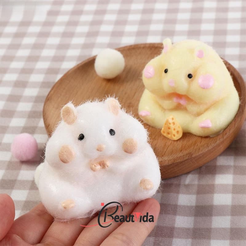 Brinquedo De Aperto De Hamster DARON , Inquieta莽茫o De Desenho Animado De Xadrez TPR Sensorial Descompress茫o De Pitada