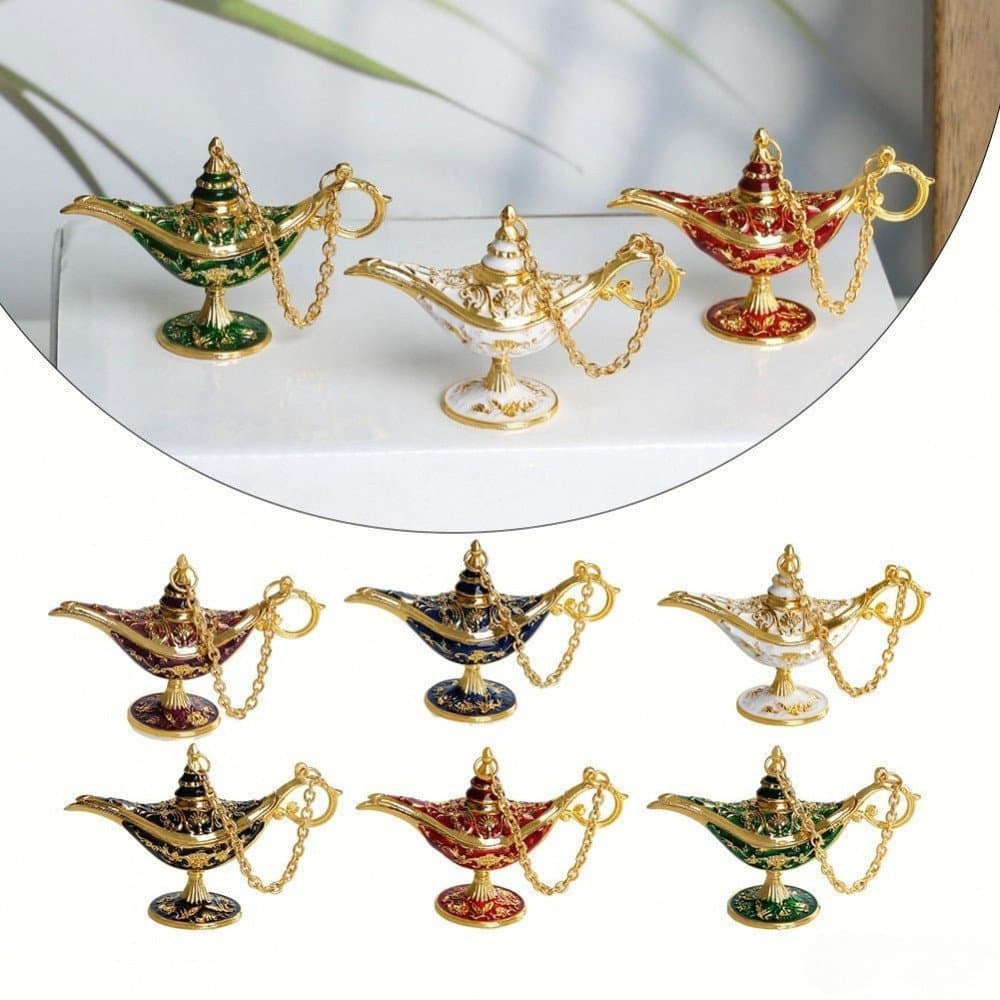 12cm Lenda Oca Clássica Aladdin Genie Lamp Incenso Queimadores De Home Decor Gift