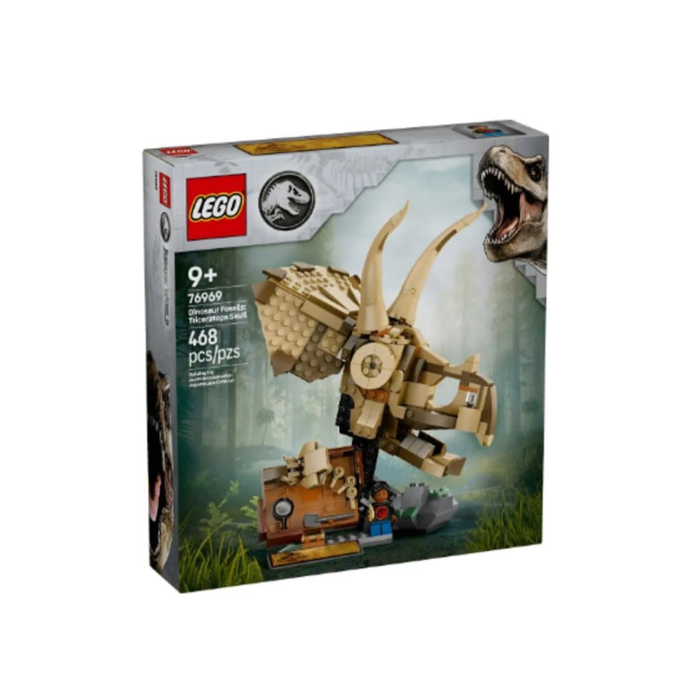 Lego Jurassic World Fósseis de dinossauro: crânio de Tricerátopo 76969
