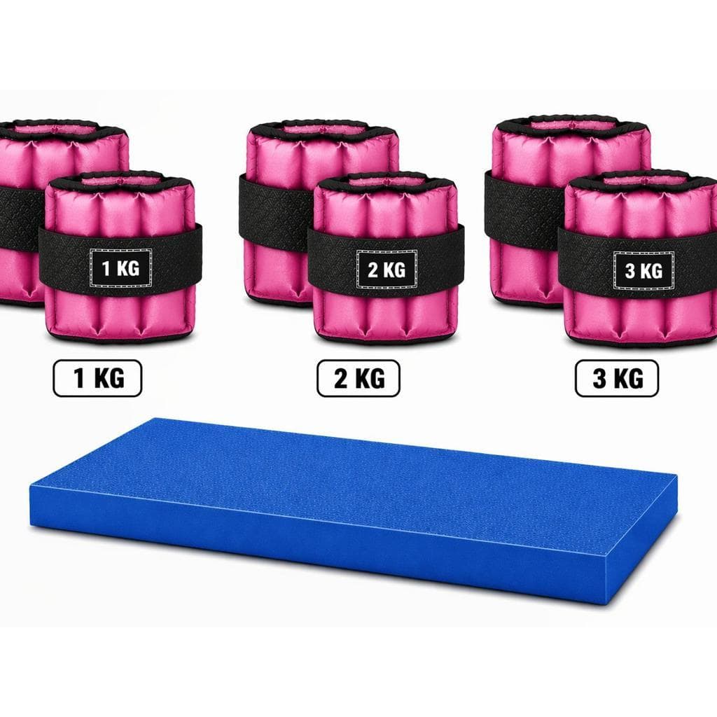 1KG 2KG 3KG ROSA + COLCHONETE azul | TREINO COMPLETO EM CASA OU ACADEMIA | AJUSTÁVEL E RESISTENTE
