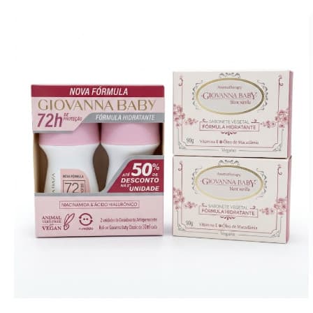 Kit Giovanna Baby 2 Sabonetes Blanc Vanilla + 2 Roll-on