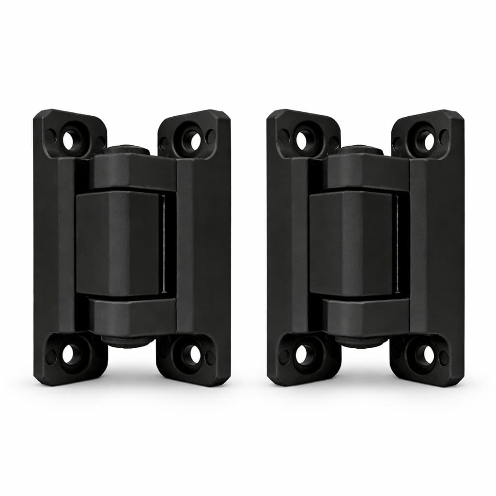 Kit 02 Dobradiça Nylon Preta Com Mola 7cm Câmara Fria Balcão
