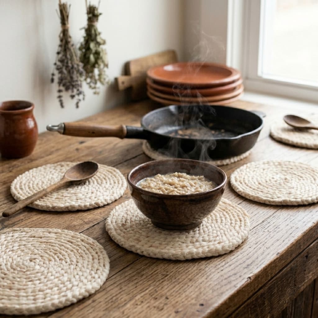 Jogo De Descanso Panela Corda De Sisal Mesa Posta Boho 20cm