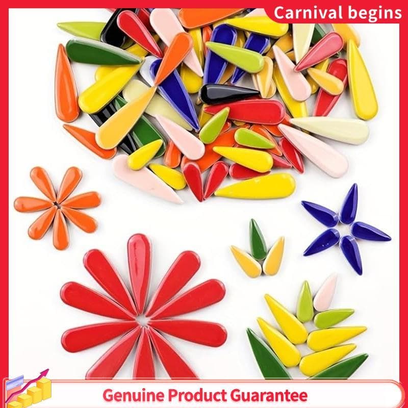 [haydenk1] Pacote De 100g De Azulejos De Mosaico De Cerâmica Em Forma De Gota , Peças Coloridas Feitas À Mão DIY Para Ar