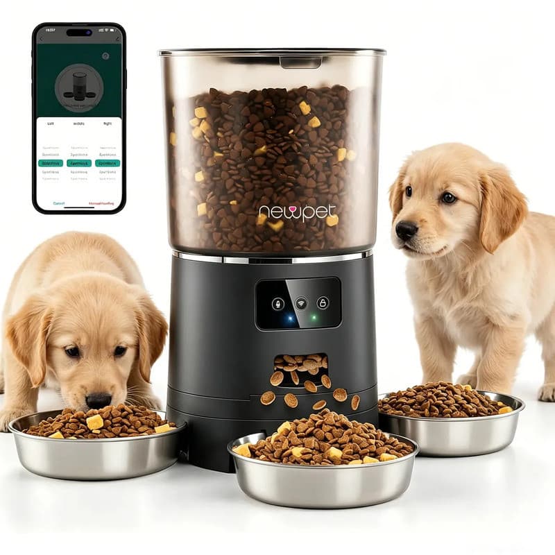 Newpet 6l Comedouro Automático Para Gatos Com 3 Tigelas Newpet 127/220v Preto