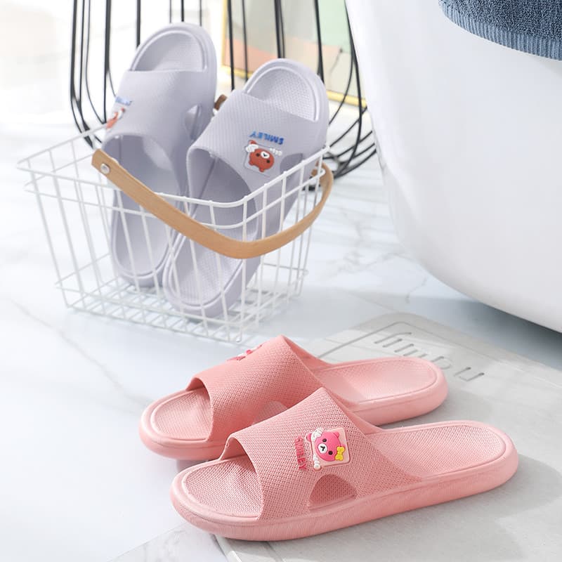 Sandálias chinelos femininos verão simples versão coreana Anti-deslizamento fundo macio casa de banho interior plástico