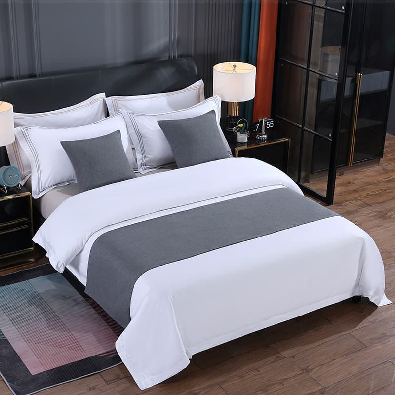 Cinco estrelas hotel combinando cama toalha de cabeceira cama bandeira fronha travesseiro núcleo um pacote algodão linho