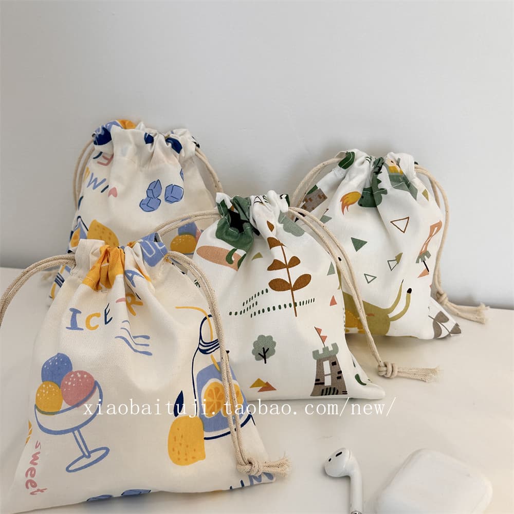 Saco de armazenamento de mesa de coelho branco pequeno pequeno saco de organização de artigos diversos frescos portátil