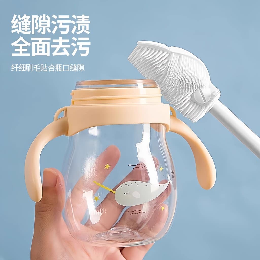 Escova de copo de Silicone copo de lavagem alça longa escova pequena isolamento térmico doméstico copo de água sem ângul