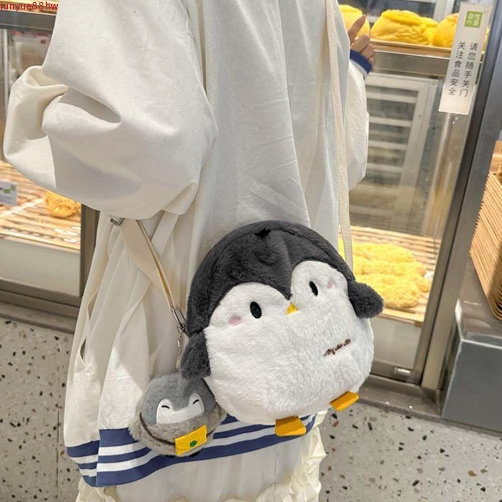 Bolsa De Pinguim JUNYUE , Carteira De Telefone Portátil Crossbody De Pelúcia , Mensageiro Engraçada De Boneca Estilo Cor