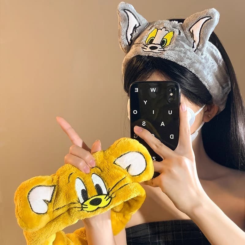 Tiara fofa para lavar o rosto, tiara para maquiagem, acessório de cabelo esportivo elástico e respirável JA9T