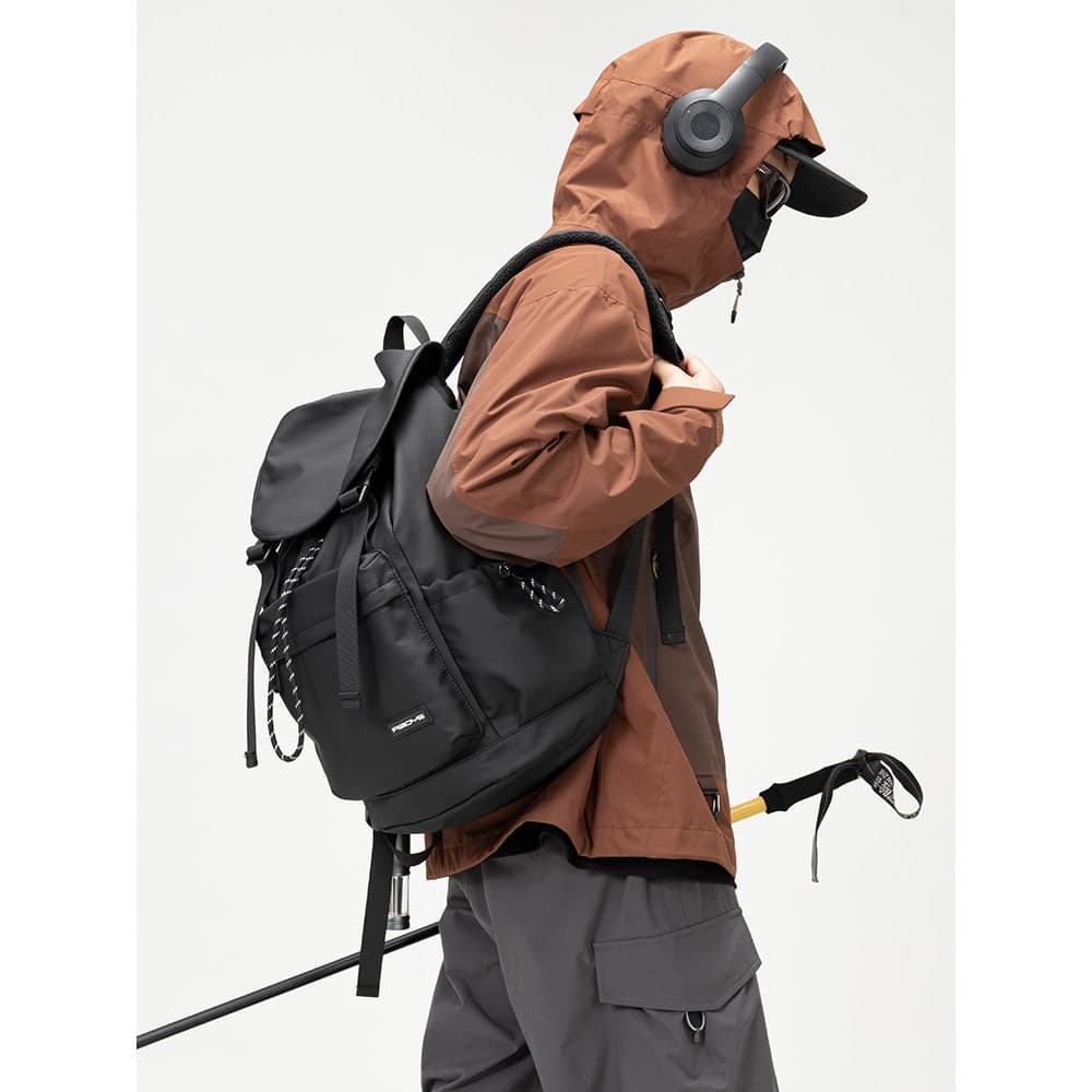 ABOYS computador mochila masculina Street Wear 2025 novo estilo estudante universitário viagem nicho júnior saco de esco