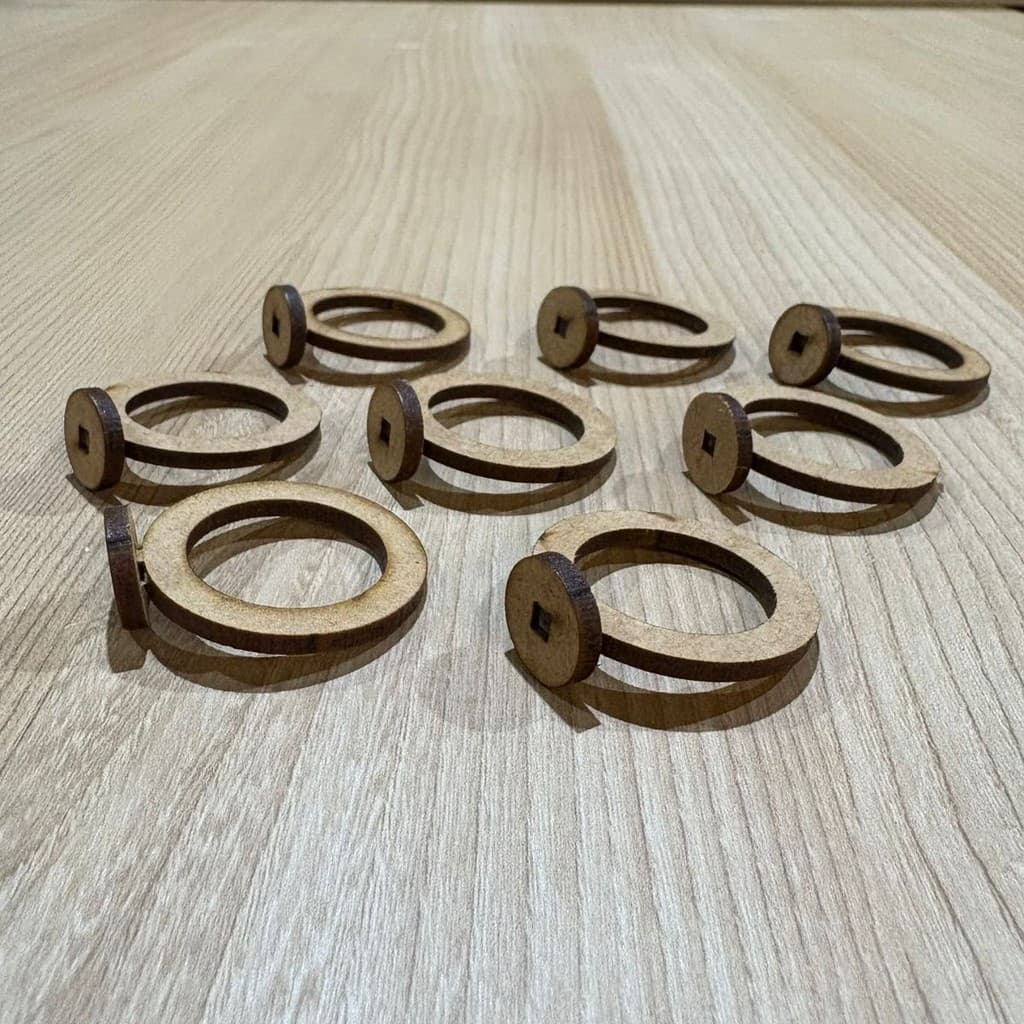 KIT 10 PORTA GUARDANAPO DE ARGOLA MDF CRU 4CM MESA POSTA/DECORAÇÃO/ARTESANATO/PAPELARIA/LEMBARNCINHA