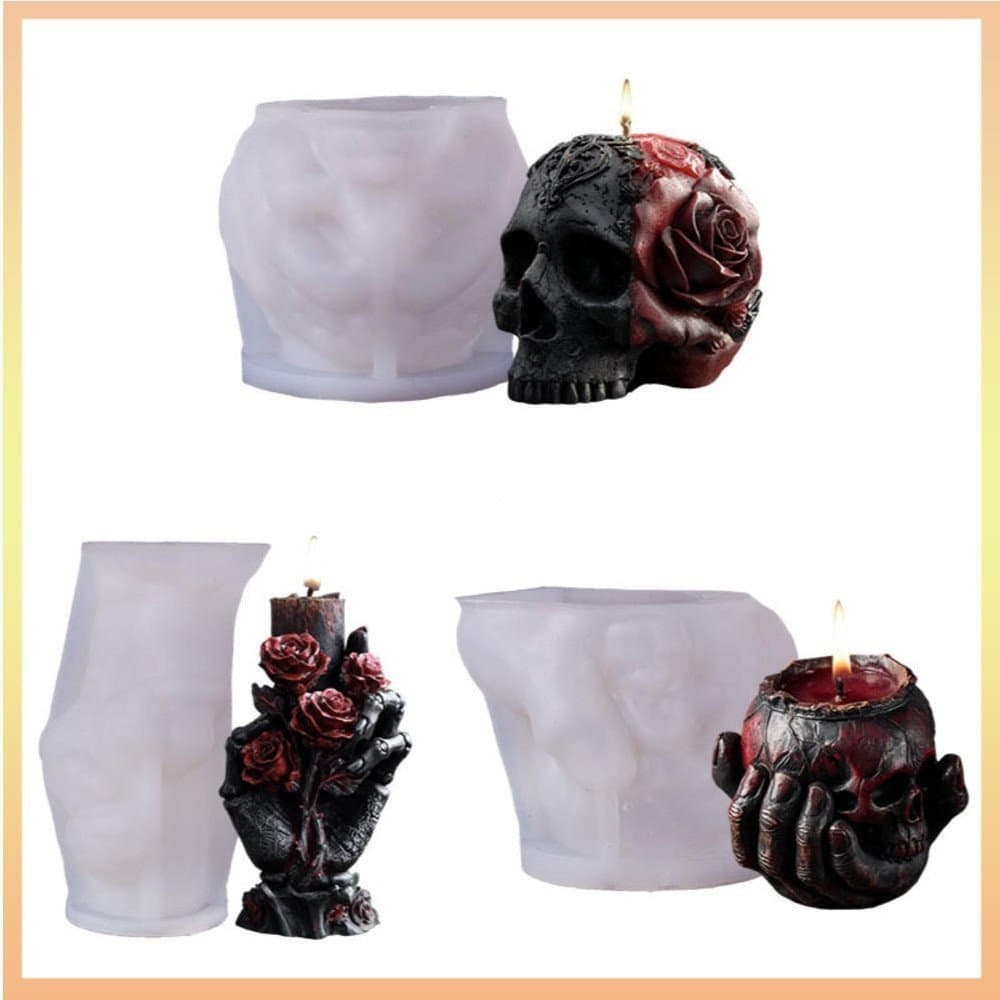 Elegante Molde De Vela De Silicone Reutilizável Halloween Flexível Fácil De Limpar Para Assar Sabão Fazendo Chocolate