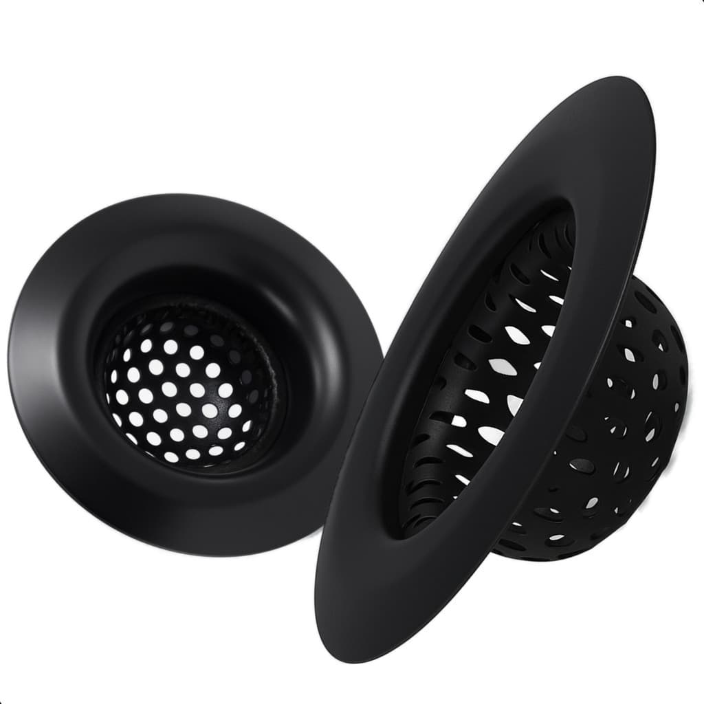 Kit 2 Protetor De Ralo Para Pia Pequeno Aço Inox 5,5cm Preto