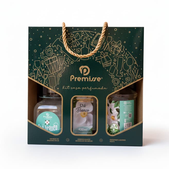 Kit Presente Difusor, Sabonete e Aromatizante  Chá Branco - Premisse