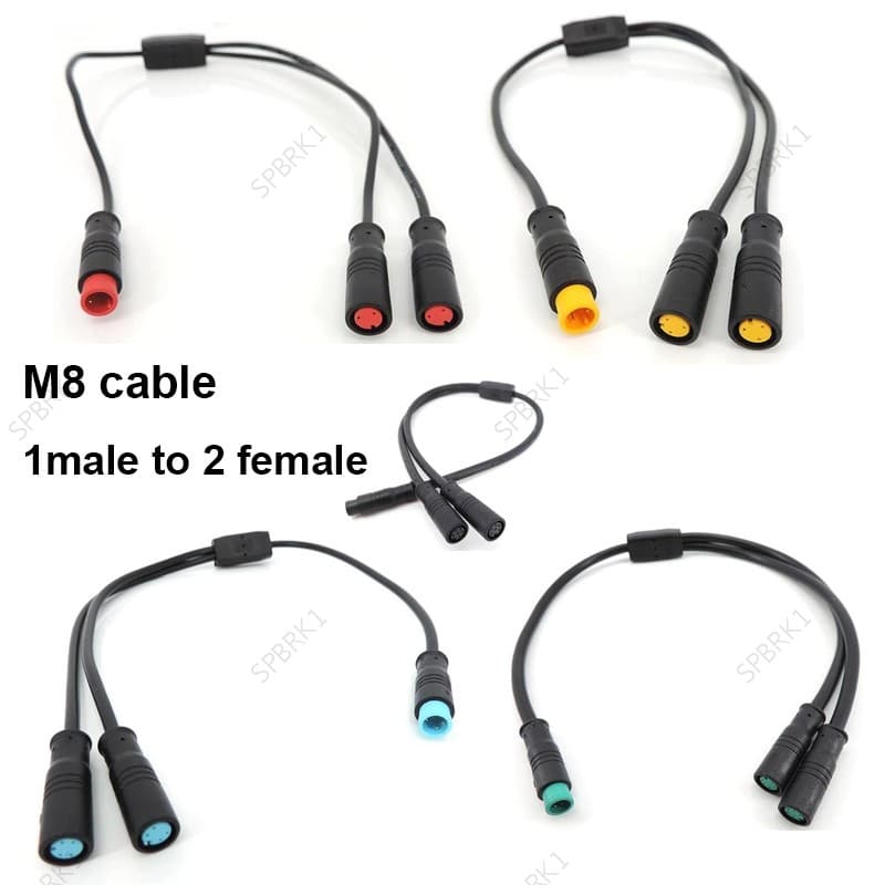 1 Macho Para 2 Fêmea 2/3/4/5/6 Pinos Ebike DC Divisor sensor Conector M8 Cabo Bicicleta Elétrica Butt Joint Plug BRK1