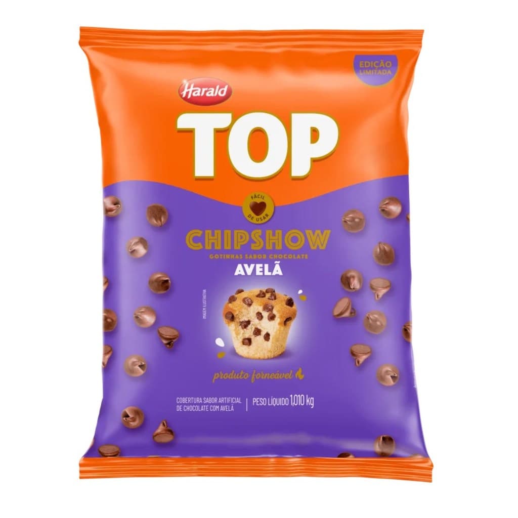 CHOCOLATE COBERTURA GOTAS AVELA CHIPSHOW TOP 1,01 KG HARALD