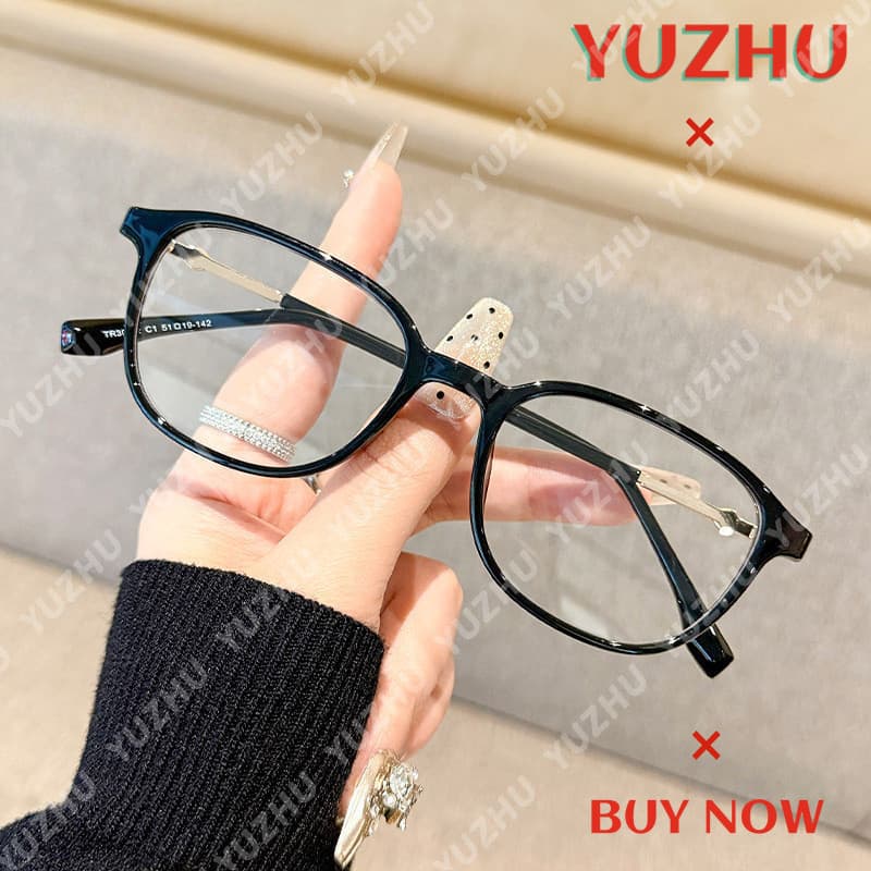 (YUZHU) Óculos Coreanos Estilo Retrô Literário Quadrado Versátil Anti Luz Azul Para Mulheres E Homens