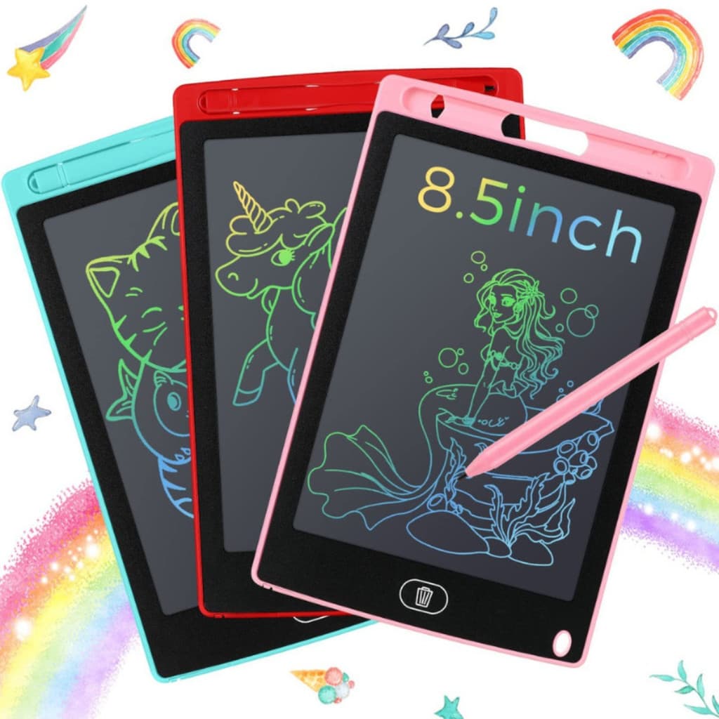 Lousa Mágica tela LCD Tablet Infantil 8,5” – Tablet de Desenho e Escrita, Com Caneta e Botão Apagar