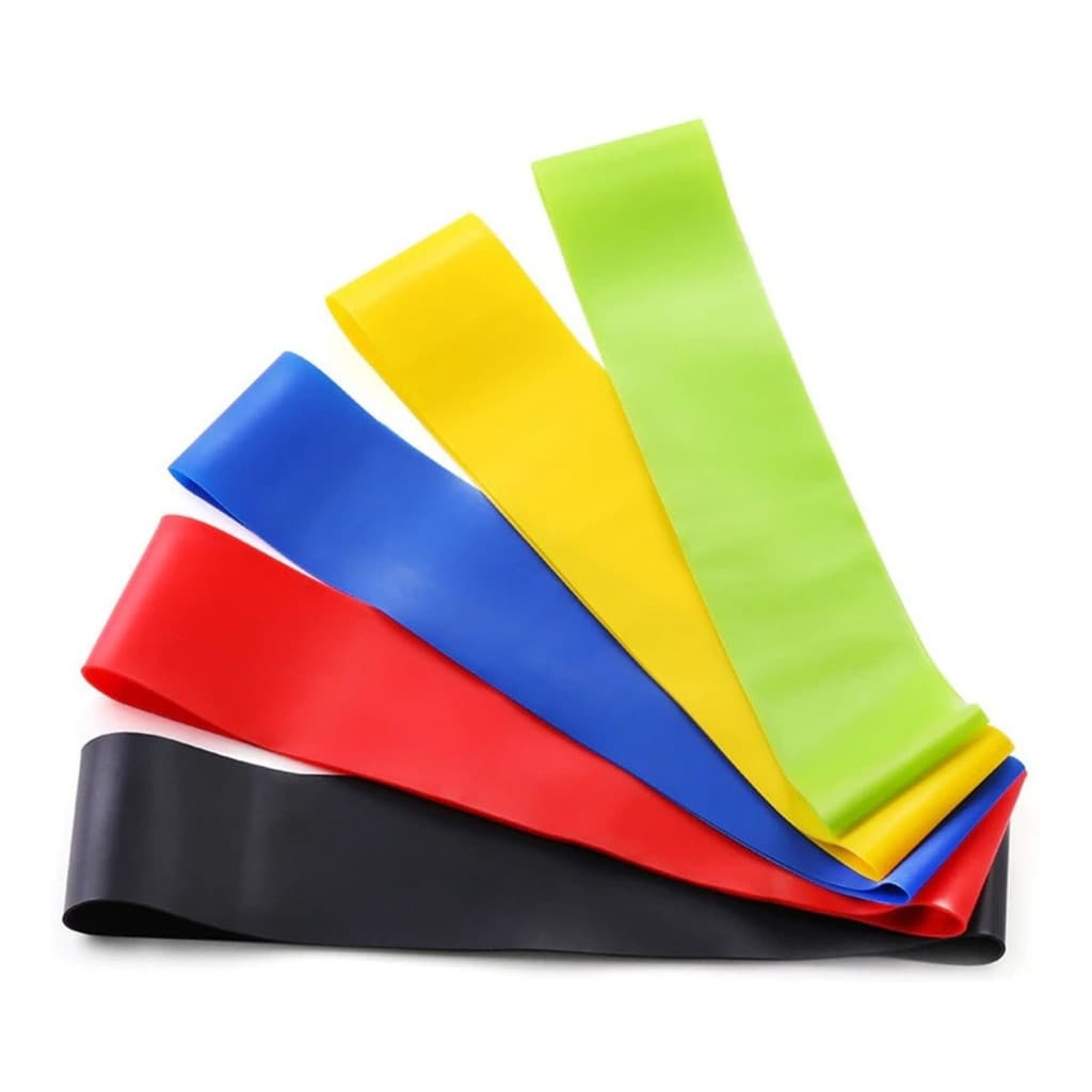 Kit 5 Faixas Exercise Resistance Belt Pernas Pés Pilates Yog