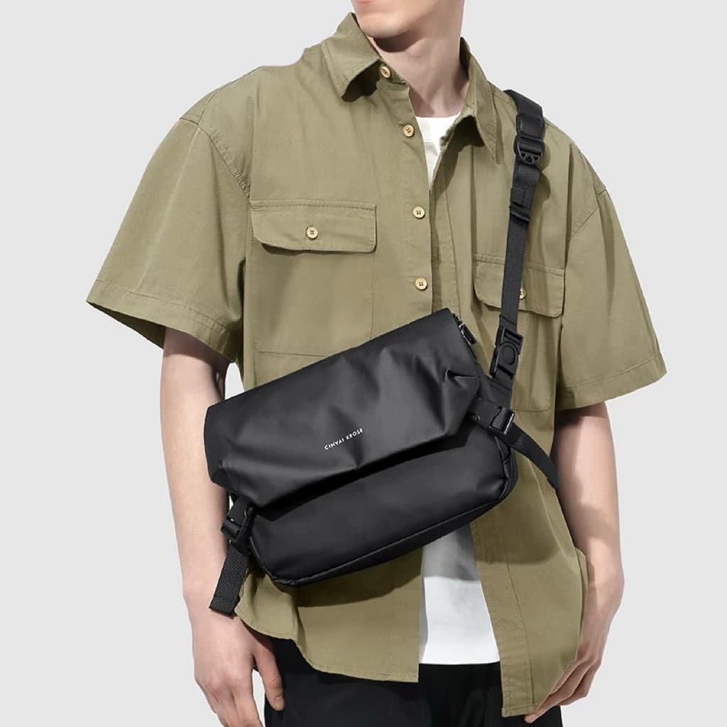 TOMI MITO Bolsa Transversal de Nylon Impermeável Bolsa Mensageiro Simples e Moderna Bolsa de Ombro Casual Esportiva X168