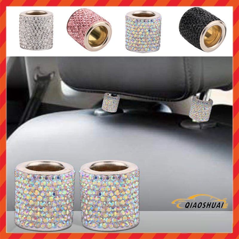 1 Pcs Moda Car Encostos Coleiras Decoração De Interiores Do Carro Cromo Rhinestone Bling Anéis Assento Veículo Acessório