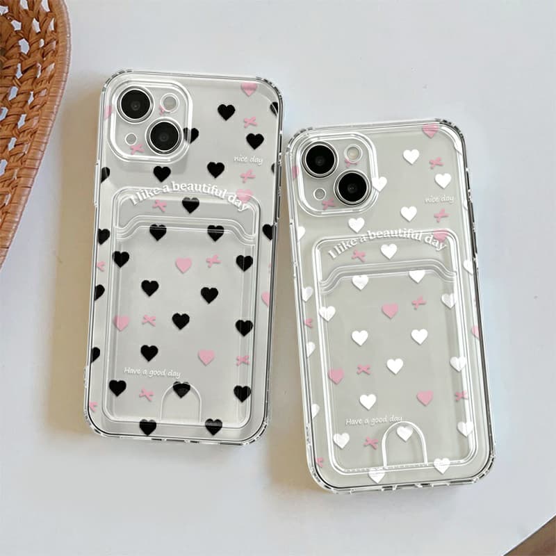 Capa Para Redmi A2 A3 12C 14C 15 POCO X3 F5 Note 12 14 Transparente Silicone Anti-choque Capinha Card Case Amor