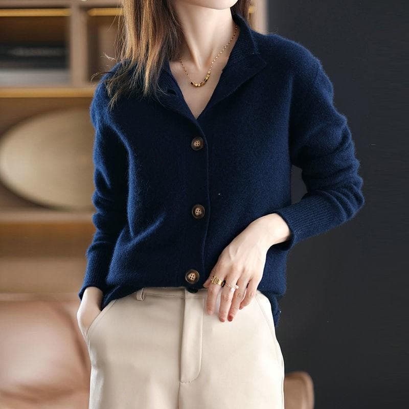 Camisola De Malha Feminina Inverno Retro Cardigan Solto Jaqueta Topo Feminino Manga Longa Casual Pulôver