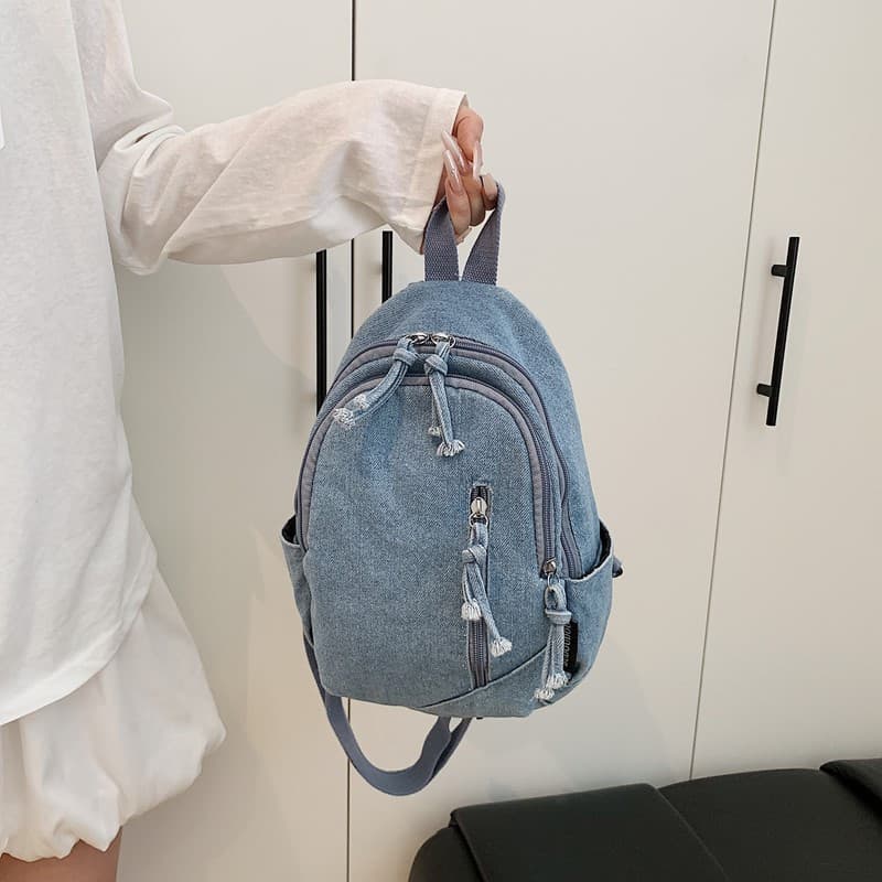 Bolsa de peito jeans simples, bolsa mensageiro Casual de estudante, mochila pequena para ciclismo