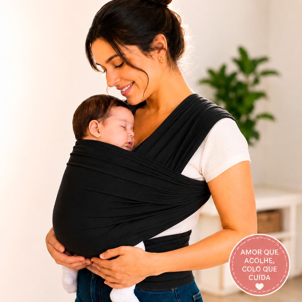Carregador Infantil Baby Sling Wrap Seguro Leve e Resistente Canguru para Bebê