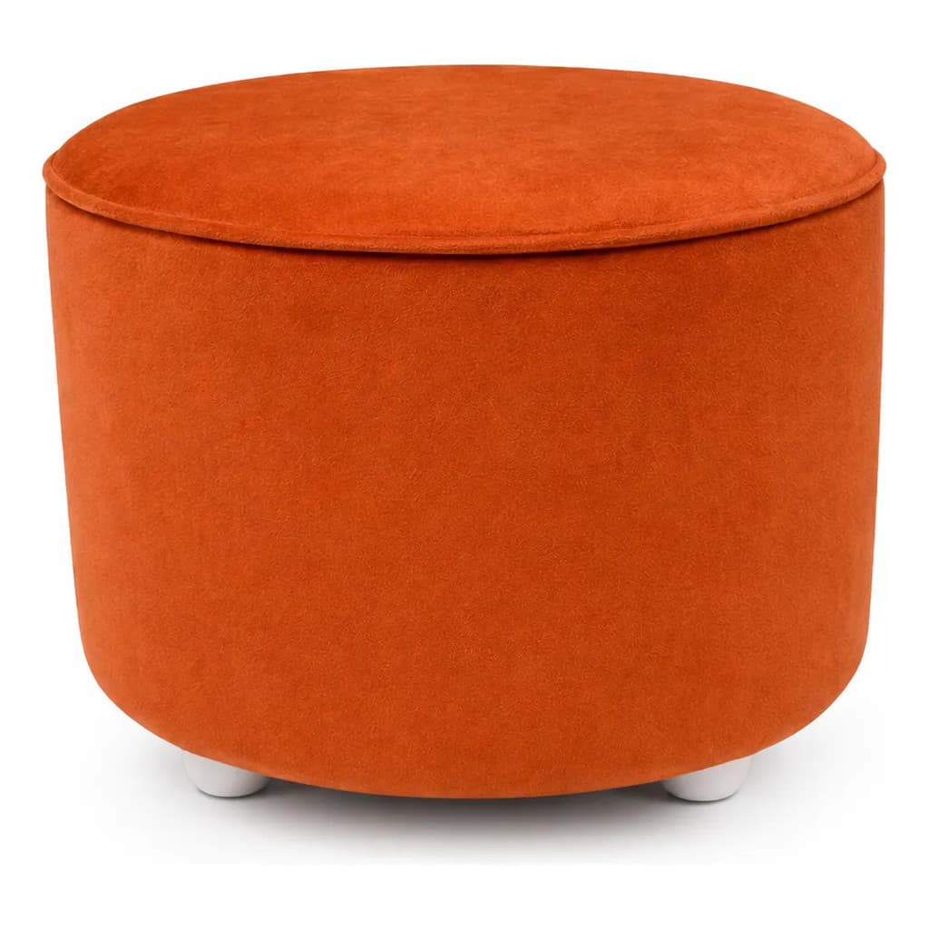 Puff Redondo Decorativo Suede Para Sala Quarto Apoio Para Pés Banquinho Compacto